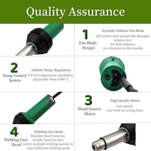 110V 1600W Plastic Welding Gun Hot Air Gun PVC Plastic Floor Welder PP Heat Gun Hot-blast Air Welding Machine (Set 1) by LEMOTE - Used condition - Image 4