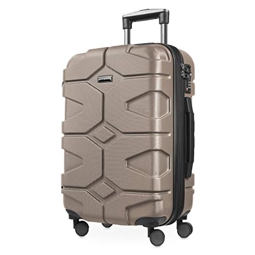 Huvudväska – X-kupa – handbagage vagn, bordspackel, resväska, volymförlängning, TSA, 4 dubbelgummerade rullar, 55 cm, 50 l, guld matt