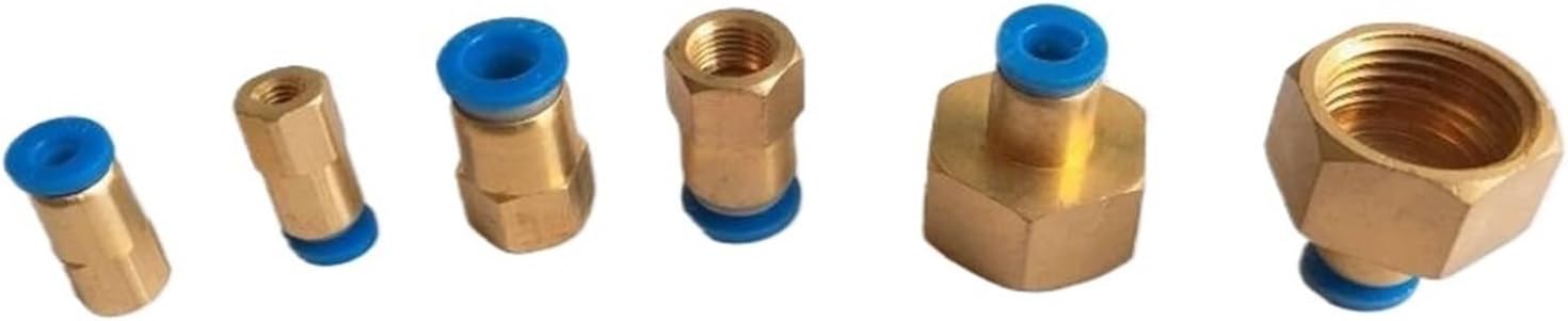 5pcs Pneumatic components PCF12-01 PCF12-02 PCF12-03 PCF12-04 quick joint copper internal thread through for 12mm tube(PCF12-02)