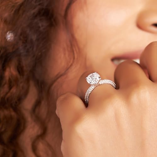 FRIENDLY DIAMONDS Lab Grown Diamond Ring For Women IGI Certified | 1-5 Carat Grace Micro Pave Eternity Diamond Ring | 14K Or 18K White, Yellow Or Rose Gold | FG-VS Quality2