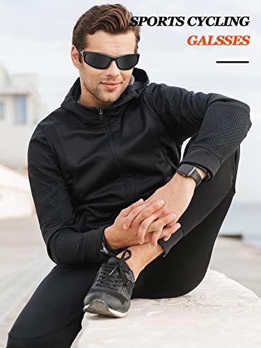 Image of Konohan 9 Pairs Polarized Sports Sunglasses for Men Driving Shades Running and Tactical Polarized Sunglasses