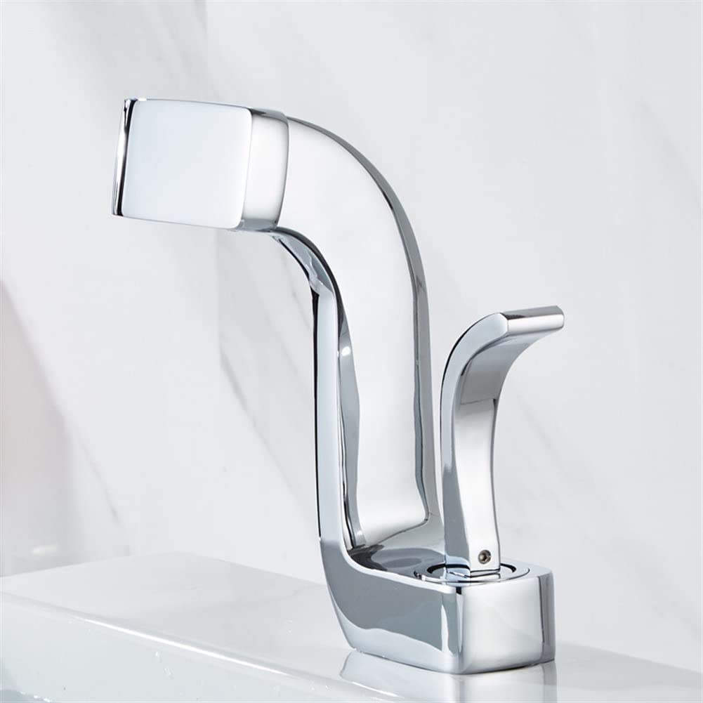 Robinet de lavabo en laiton blanc et noir pour une salle de bain moderne