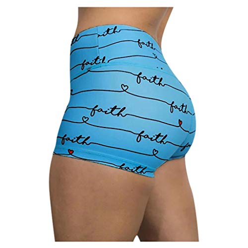 ZSBAYU Women Cycling Shorts Basic Slip Compression Stretch Bike Shorts Running Workout Leggings Yoga Pants Shorts Blue