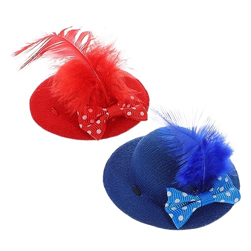 FUTUREORYY 2stücke Hühnerhut Für Hühner Mini-Kappe Aus Verstellbarer Elastischer Kinnriemen Dekorativer Haustierhut Hühnerbedarf