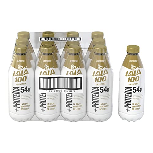 Proteínas, Lala 100 Leche más Proteína Sin Lactosa Parcialmente Descremada Ultrapasteurizada Reducida en Grasa con Proteína sin Refrigerar, Contenido: 1 Paquete con 12...