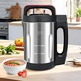 Homtone Soup Maker 2L, Makes 2-6 Servings, 6-in-1 Multifunctional Smooth and Chunky Soup Machine Cooker, Electric Bleander for Homemade Soups, Stainless Steel