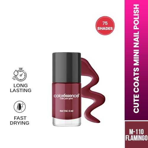 Image of Coloressence Cute Coats Long Lasting Nail Paint | Chip Resistant | Quick Dry | One Swipe Application | Toxin Free|Flamingo-6ml