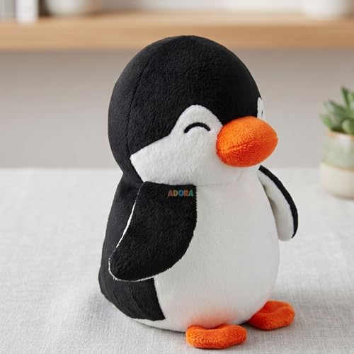 Image of ADORA Penguin Soft Toy for Kids, Cute Plush Stuffed Teddy Ultra Soft Animal Plush Toy for Boys & Girls, Birthday Gift for Babies & Toddlers, Washable Black & White Penguin (17 cm)