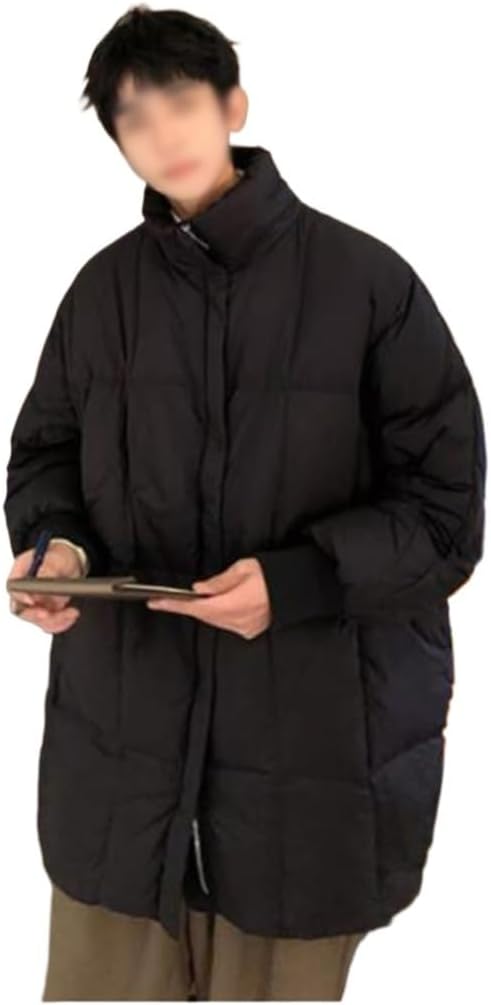 Bread Coat Men's Winter Thick Warm Standing Collar Loose Long Down Jacket