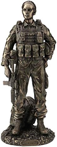 Veronese Design U.S. Female Soldier Statue Military Gifts Sculpture Cold Cast Bronzed Resin Home Decor Gifts for Her