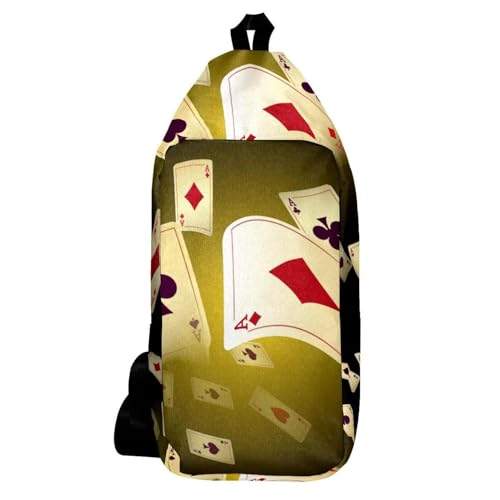 Sac à dos à bandoulière Ace Poker multicolore 16x36.5cm pour homme et femme
