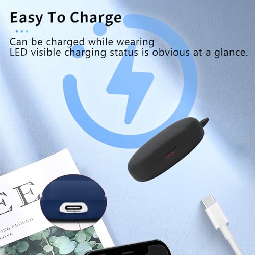 for Oladance OWS Pro Case Cover, Wireless Earphone Silicone Protective case (with Carabiner + Lanyard) Drop-Proof, Scratch-Proof, Shock-Proof, Reserved Charging Port, dust-Proof (Black) by Generic - Image 5