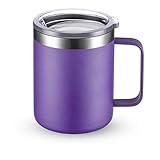CIVAGO Stainless Steel Coffee Mug Cup with Handle, 12 oz Double Wall Vacuum Insulated Tumbler with...