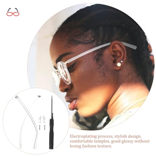 Healvian 1 Pair Glasses Replacement Temple,Clear Eyeglass Arms Legs,Repair Sunglasses Arm Eyewear Frame Temple, Eyeglasses Arms Legs for Glasses Eyeglasses Sunglasses,Universal Eyeglasses Replacement