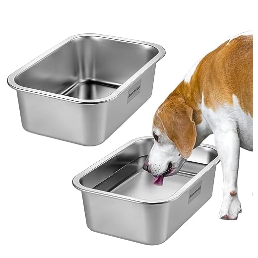 Annchwool Dog Bowls for Large Dogs,2 Pcs Stainless Steel Metal Dog Water Bowl,Food and Water 1.2 Gallon Large Capacity for Big & X-Large Dogs