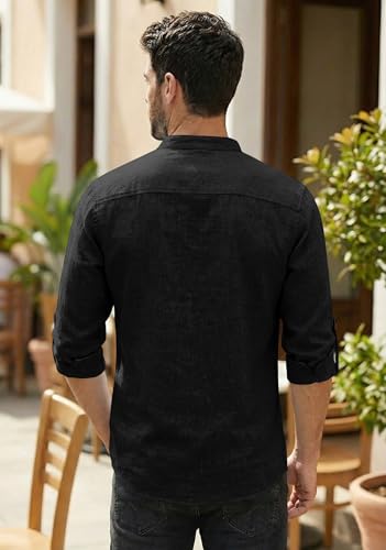 Image of Zombom Men's Cotton Polyester Blend Mandarin Collar Self One Design Printed Full Sleeve Regular Fit Casual Short Kurta
