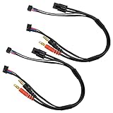 ハイテック バナナ⇒タミヤコネクター 充電ケーブル バランスコード一体型 2本入り 純正品 ラジコン バッテリー 充電器 アクセサリー ブラック系 HMJ469-2P