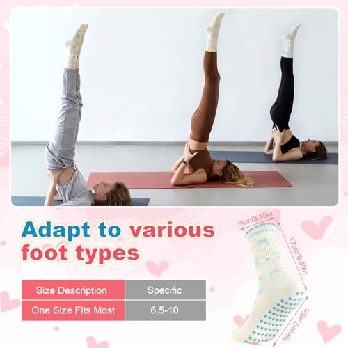 Image of Jspupifip Cute Pilates Socks for Women | Non Slip Yoga Socks with Grips for Barre Workout Athletic Hospital