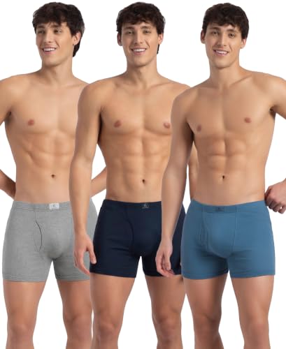 Image of Jockey 8008 Men Super Combed Cotton Solid Long Trunk Boxer Brief(Pack of 3)