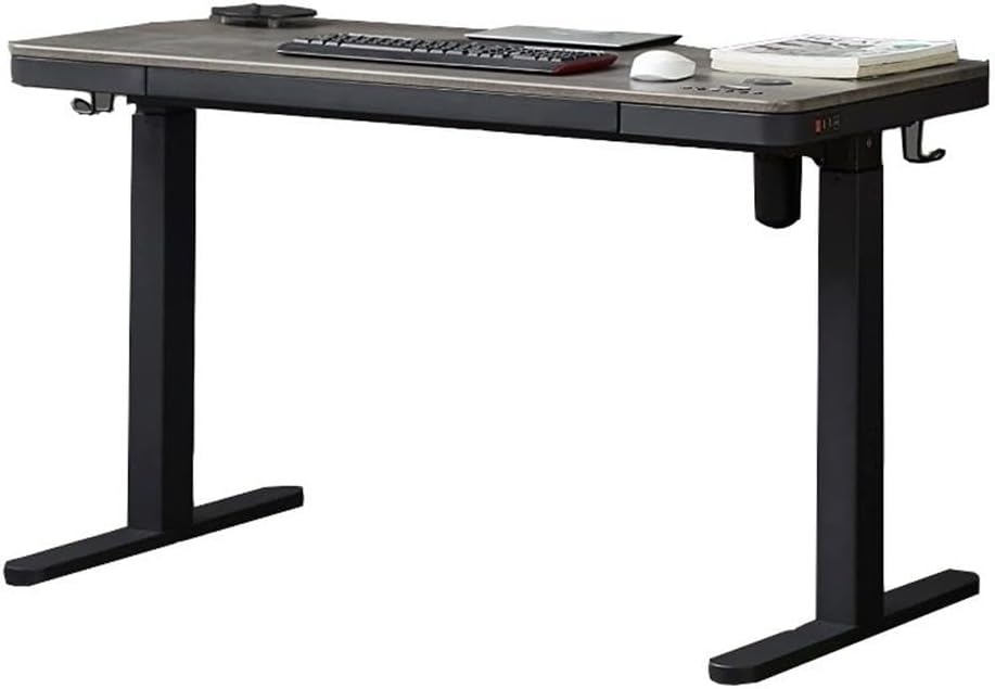 kowo 48" K303 Electric Wood Standing Desk with Drawer in Gray Oak/Black