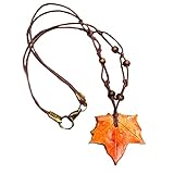 Handmade Autumn Maple Leaf Necklace Orange Leaves Pendant Fashion Trendy Fall Choker Canada Flag Maples Gift for Him Men Fall Jewelry Woodland Forest Nature Botanical Polymer Clay Fallen Jewellery