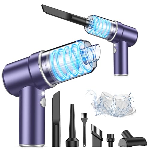 KMM Handheld Car Vacuum Cleaner, 9000PA Vacuum Cleaner & Air Duster, 120W High Power Vacuum Portable Cordless, Hand Held Vacuum Rechargeable with Multi-Nozzles & LED Light for Home, Car, Office