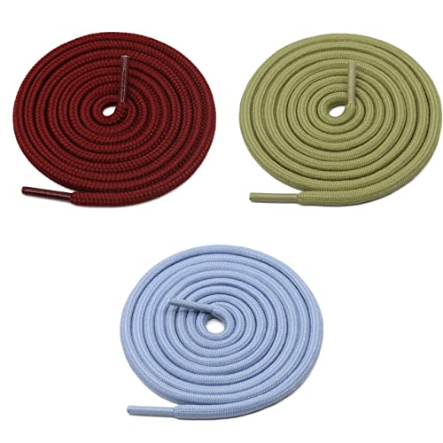 GRAH SANGRAH® Unisex Shoes laces for Sport, Running Casual Gym Shoelaces (1 Pair per single color) (120 Cm, 3 Pairs, Maroon-Olive-Sky)
