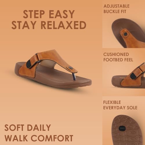 Image of URJO GLF 21 Men's Slippers /FlipFlops Lightweight Super Flexible Arch Support Durable Anti Skid & Stylish Dailywear Slippers /FlipFlops for Men