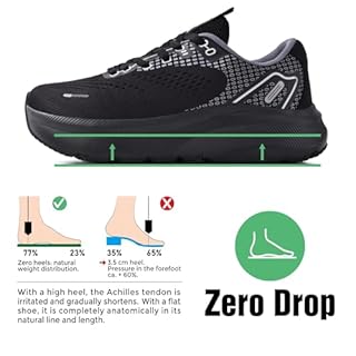 JACKSHIBO Wide Toe Box Shoes for Men Arch Support Shoes Wide Width Sneakers for Running Walking Athletic Tennis Orthopedic Plantar Fasciitis Workout with Thick Cushioned Zero Drop Sole Black
