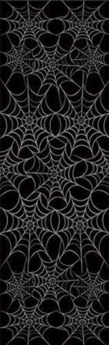 Pack of 12 Metallic Spider Web Halloween Banquet Table Cloths - 54" x 108"