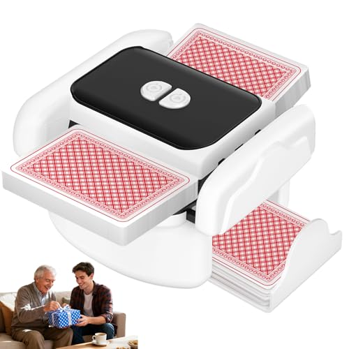 Automatic Card Shuffler for 1-2 Decks, One-Click Shuffling and Manual