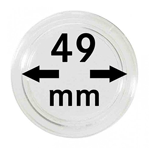 Cápsulas para monedas Lindner 2251049 caja de 100 estuches circulares transparentes