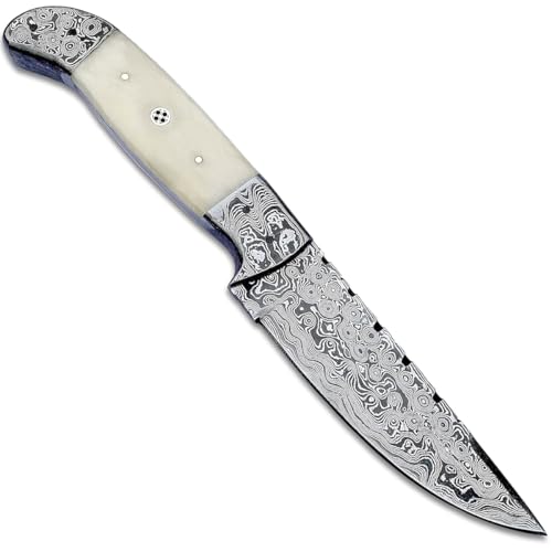 PAL 2000 KNIVES Custom Handmade Damascus Steel 9.5 Inches Hunting Knife with Sheath 6004