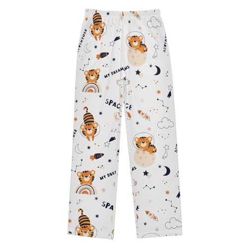 Boys' Pants Tiger Space Star Moon Long Bottoms Jogger Pants Elastic Waist Trousers with Pockets S-XL