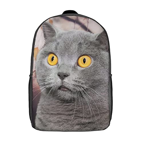 Sac d'école unisexe chat avec impression 3D et bretelles confort
