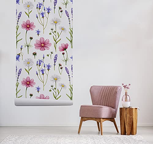 Papier Peint Auto-Adhésif Facile à Poser Grand Format Fleurs Violettes - 5