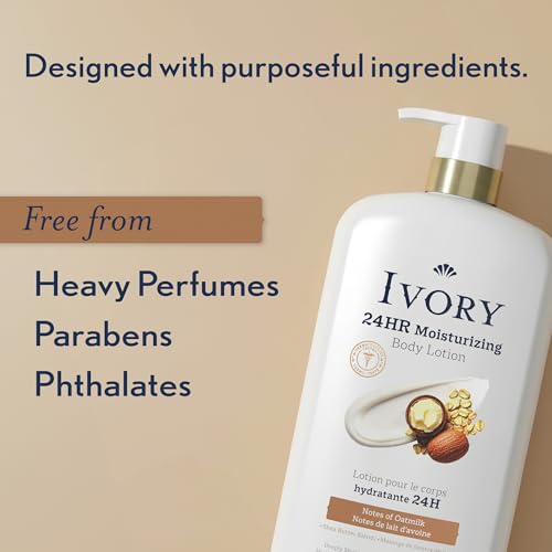 Image of Ivory Hand & Body Lotion, 24hr Moisturizing, Repairs Extra Dry Skin, All Day Hydration, Lightweight Formula, Absorbs Instantly, Perfect for Daily Use, Shea Butter Blend, Oatmilk Scent, 27 fl oz