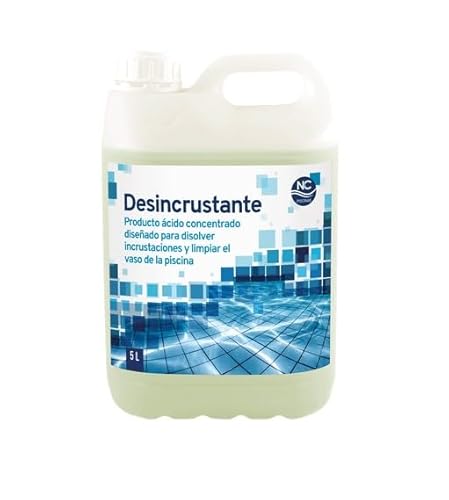 NC Limpiador Desincrustante de Superficies para Piscinas. Especialmente formulado para Eliminar Incrustaciones, sedimentos y Materia orgánica de Las Paredes y Suelos de tu Piscina. 5L