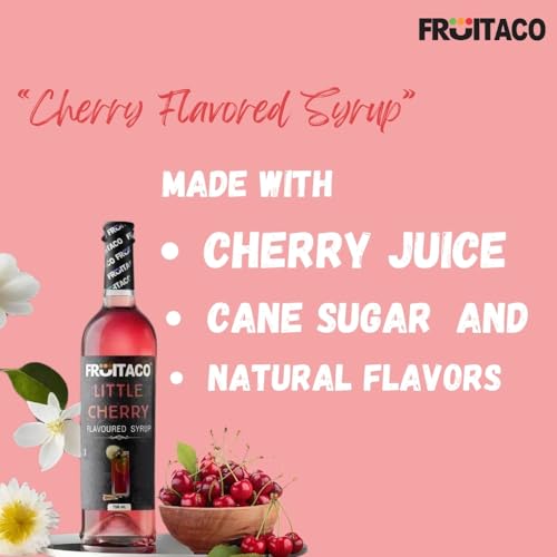 Image of Fruitaco Cherry Syrup: Perfect Mixer For Enhancing Mocktails & Cocktails, Drinks, And Mojitos At Parties, Conveniently Packaged In A 750Ml Bottle For All Your Mixing Needs