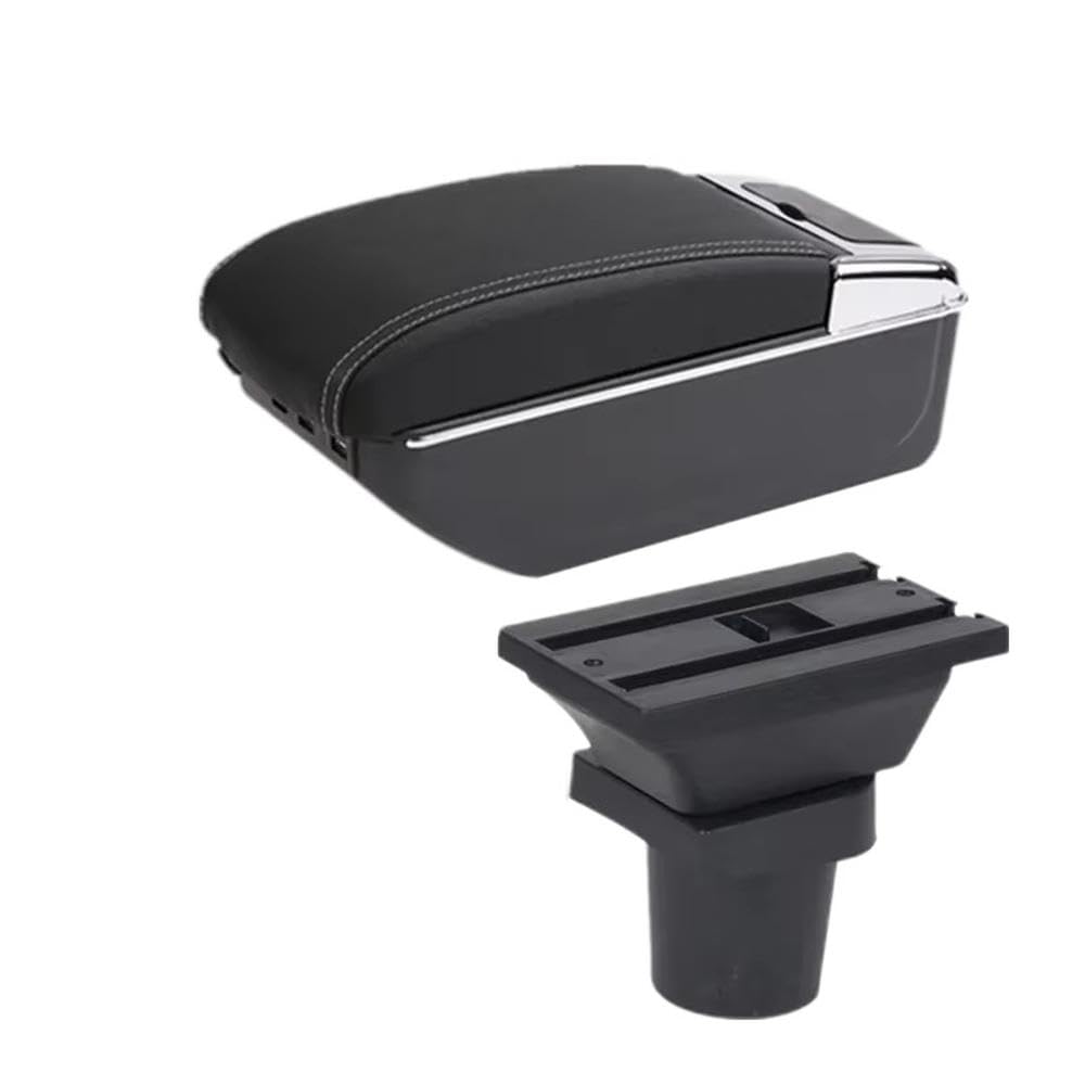 FSOZDBBPL For Toyota Yaris 3 For Hybrid For Yaris For Vitz Car Armrest Box Central Storage Box Interior Parts(C white line 7USB)