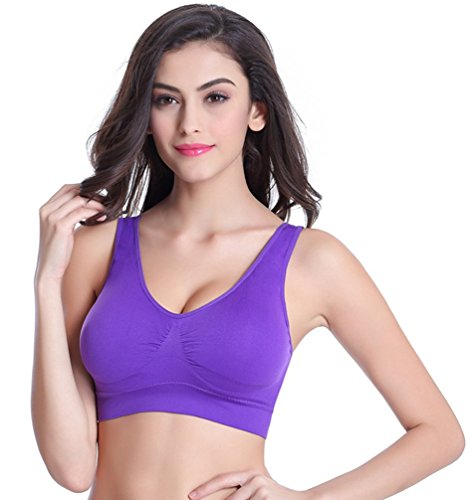 Vermilion Bird Women's 3 Pack Seamless Comfortable Sports Bra with Removable Pads4