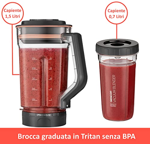SENCOR 7877CH SBU 7876GD Automatic Vacuum Super Blender, 1500 Watt, Smoothie, 8 Titanium Blades, 7 Programmes, Gold, Plastic - Image 4