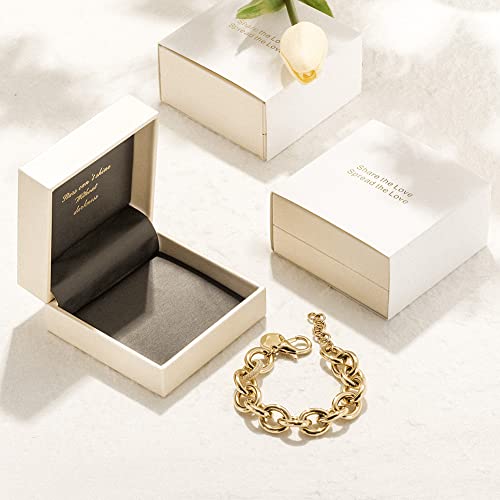 Ciunofor Link Bracelet Designer Brand Inspired Antique Women Jewelry Cable Wirevintage Valentine Wide Cuban Curb Link Bracelet Stainless Steel Adjustable Chain (Gold) #TOP1