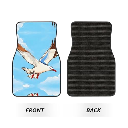 Tapis de voiture motif mouettes BROLEO : lot de 4 protections de sol universelles - 2