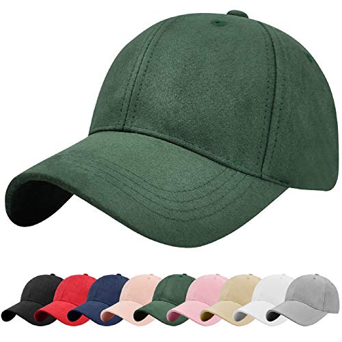 Foto von Tuopuda Baseball Cap Herren Damen Sport Kappe 6-Panel Unisex Basecap Outdoor Retro Mütze Reine Farbe Baseboard Baseballkappe Verstellbar einfarbige Baseballmütz Basecap Sommer Trucker Hut, Dunkelgrün