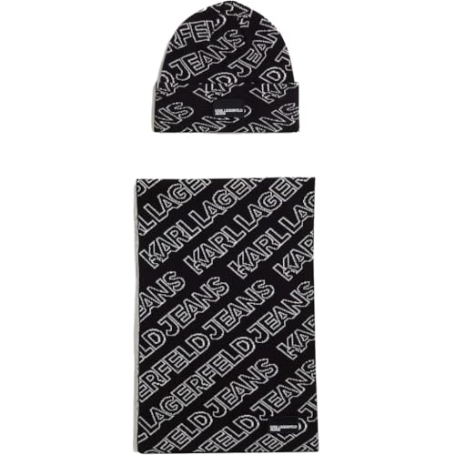 KARL LAGERFELD JEANS Écharpe Bonnet Noir pour vos sorties urbaines d'hiver