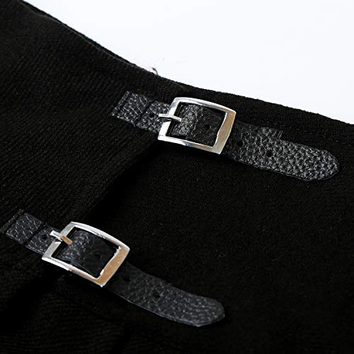 20 inch Black Pleated Kilt Skirt - Size US 43