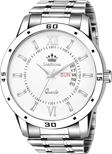 Image of LIMESTONE Day and Date Functioning Steel Strap New Quartz Analog Watch - for Men