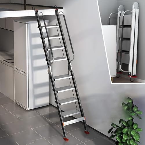 Kunovo Aluminum Alloy Attic Ladder, 10-Step, 293 cm (115 3/8