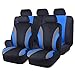 NEW ARRIVAL- CAR PASS Line Rider 11PCS Universal Fit Car Seat Cover -100% Breathable With 5mm Composite Sponge Inside,Airbag Compatible(Black And Blue)